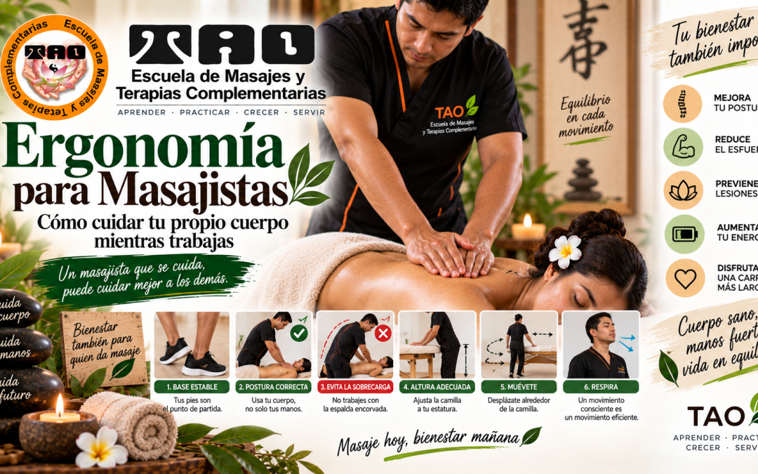 Ergonomía para masajistas: cómo cuidar tu propio cuerpo mientras trabajas